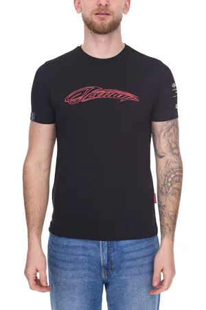Alfa Romeo Stealth Herren T-Shirt Kurzarm-Shirt mit Kimi Räikkönen Iceman-Logo ARR_KRTS762 Schwarz/Rot
