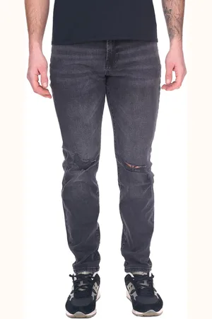 Denim Project Herren Jeans nachhaltige Slim Fit Hose im Destroyed-Look Baumwoll-Hose DP-10022-106 281 Schwarz