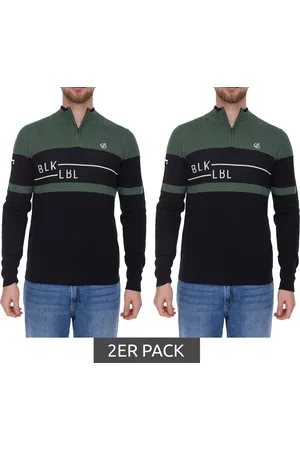 Dare 2B 2er Sparpack Outgoing II Herren Sweatshirt Troyer mit antibakterieller Geruchskontrolle Pullover DMK312_P7T Schwarz/Gün