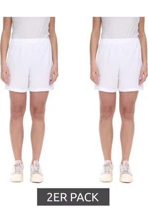 adidas 2er Pack Squadra 17 Damen Sport-Shorts mit ClimaLite-Technologie Trainings-Hose BK4780 Tall-/Langgröße Weiß