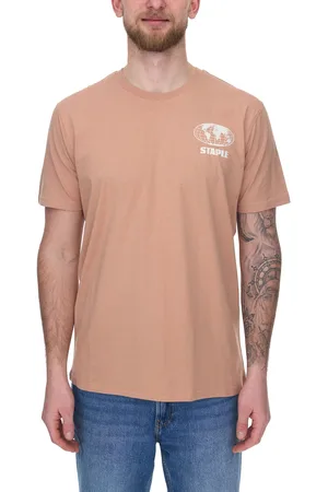 Staple Peachtree Herren T-Shirt modisches Baumwoll-Shirt mit blickfangender Siebdruckgrafik auf der Rückseite 2209C7010 Hellbraun