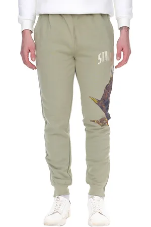 Staple Sage Herren lockere Jogger Jogging-Hose mit Schlangen und Adler Print 2209B6997 Olivgrün