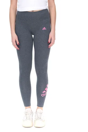 adidas Tight Tig Damen Sport-Leggings mit auffälligen Kontrast-Marken-Details Fitness-Hose HS5285 Grau/Pink