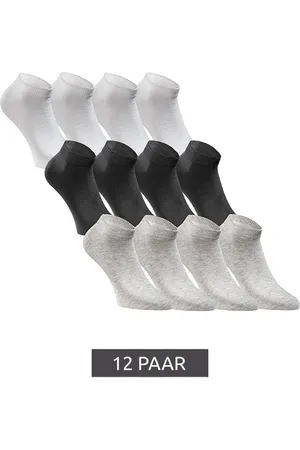 JACK & JONES 12 Paar Short Sock Sneaker-Socken Sport-Strümpfe Baumwoll Quarter-Socken 12260511 Schwarz/Grau/Weiß