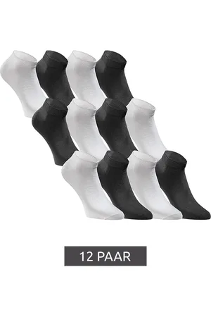 JACK & JONES 12 Paar Short Sock Sneaker-Socken Sport-Strümpfe Baumwoll Quarter-Socken 12260511 Schwarz/Weiß