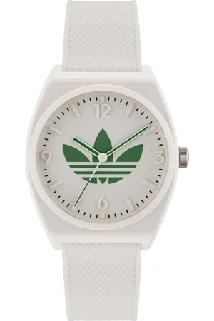 adidas Project Two Armband-Uhr mit Wasserdichtigkeit 5 ATM sportliche Quarzuhr Uhr AOST23047 Weiß/Grün