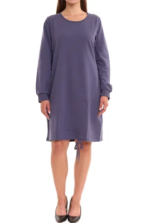 Sheego Damen Shirt-Kleid mit individuell einstellbarer Raffung Party-Kleid Große Größen 47141556 Blau