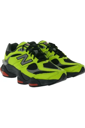 New Balance Herren und Damen Sneaker stylische Echtleder-Schuhe mit Dual-Density-Mittelsohle U90650NRG Neongelb/Schwarz