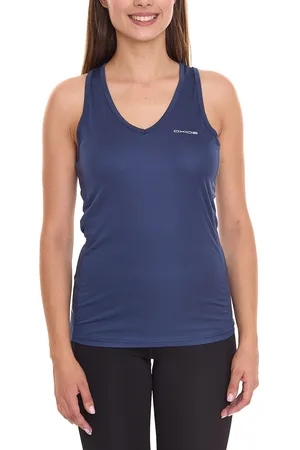 Oxide Damen Sport-Top Sommer-Top mit Logo auf der Brust Tank-Top Sport-Ausrüstung 7456021 Dunkelblau