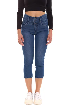 ARIZONA Capri Jeans Damen High-Waist Hose 3/4 Denim Pants 56458744 Dunkelblau