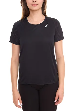 Nike Dri-FIT Race Damen T-Shirt kurzärmliges Fitness-Shirt luftiges Sport-Shirt DD5927 010 Schwarz