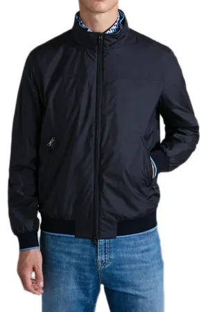 Paul & Shark Herren Outdoor-Jacke mit Stehkragen Übergangs-Jacke mit farblichen Akzenten SAVE THE SEA-Kollektion 24412611 013 Blau