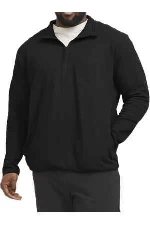 JACK & JONES Herren schlichter Troyer-Pullover Baumwoll-Pullover mit Stehkragen Langarm-Shirt 12266649 Schwarz
