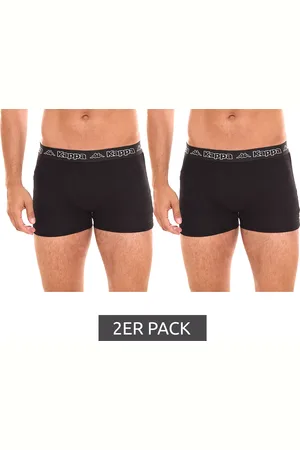 Kappa 2er Pack Herren Boxershorts stylische Unterhosen 351K1JW AEB Schwarz/Weiß
