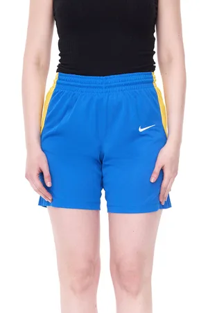Nike Team Damen leichte Sport-Shorts Basketball-Shorts Trainings-Hose Fitness NT0212-464 Blau/Gelb