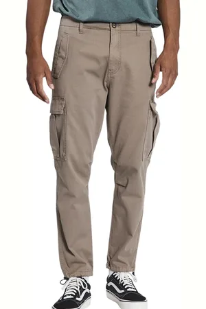 Redefined Rebel Jolan Herren Cargo-Hose im Utility-Look Anti Fit Baumwoll-Hose Ankle-Stil mit Tunnelzug am Beinende 226027 Braun