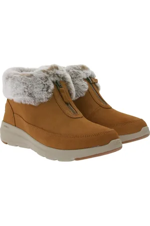 Skechers Damen Glacial Ultra Sweet Vibes Ankle-Boots mit Ultra Go und Soft Stride-Dämpfung Winter-Schuhe mit Scothgard 144145 Beige