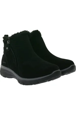 Skechers Damen Easy Going High Zip 2 Ankle-Boots mit Air-Cooled Memory-Foam Winter-Schuhe Waterproofed 168042 Schwarz