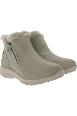 Skechers Damen Easy Going High Zip 2 Ankle-Boots mit Air-Cooled Memory-Foam Winter-Schuhe Waterproofed 168042 Beige