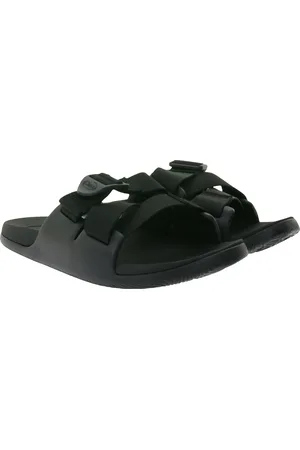 Chaco Chillos Slide Damen Schlappen mit zertifiziertem LUVSEAT-Fußbett Badelatschen mit verstellbarem Riemen JCH107818 Schwarz