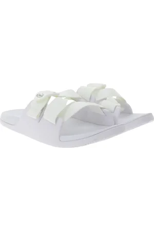 Chaco Chillos Slide Damen Schlappen mit zertifiziertem LUVSEAT-Fußbett Badelatschen mit verstellbarem Riemen JCH108260 Weiß