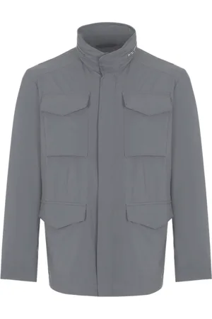Paul & Shark Herren Outdoor-Jacke Stehkragen mit ausrollbarer Kapuze Übergangs-Jacke 24412603 662 Grau