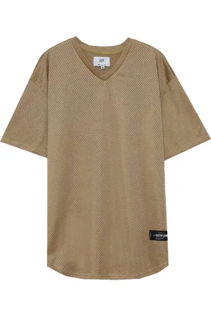 Sixth June Herren Basic-Shirt Freizeit-Shirt T-Shirt mit V-Ausschnitt Kurzarm-Shirt 4191 Beige