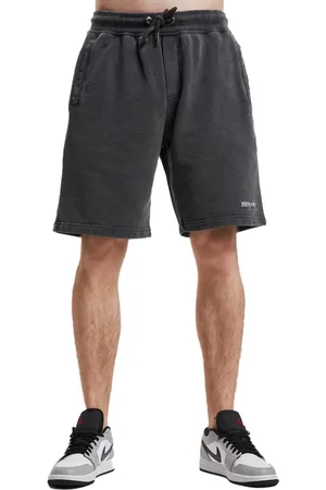 Sixth June Acid Herren Sweat-Shorts kurze Baumwoll-Hose in verwaschener Optik Sommer-Hose M239694EST Dunkelgrau