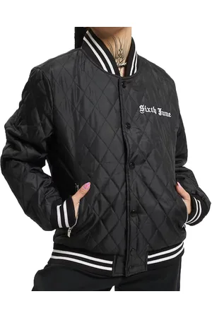 Sixth June Damen College-Jacke gesteppte Frühlings-Jacke Übergangs-Jacke 22990 Schwarz/Weiß
