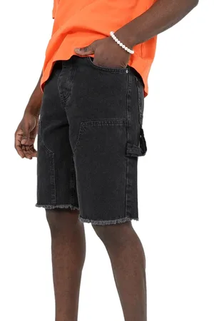 Sixth June Herren Jeans-Shorts kurze Baumwoll-Shorts Denim-Hose M23559AST Schwarz