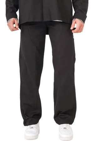 Sixth June Herren Zimmermanns-Hose Taschendetails Freizeit-Hose Arbeits-Hose M25143CPA Schwarz