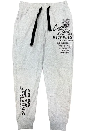 Camp David Herren Jogging-Hose mit Baumwollanteil Sweat-Hose Trainings-Hose 428251 2301 Grau