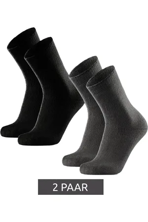 DANISH ENDURANCE 2 Paar Anti-Slip Heat Socks Damen und Herren Thermo-Socken mit Fleecefutter Anti-Rutsch 165000 Grau/Schwarz