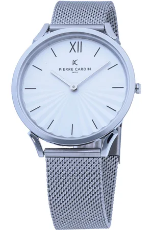 Pierre Cardin Herren Armband-Uhr analoge Quarz-Uhr mit Edelstahl-Armband 3ATM 40mm CPI.2067 Silber