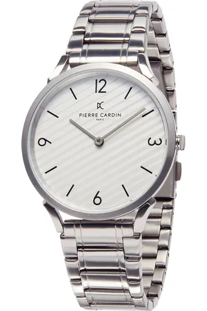 Pierre Cardin Herren Armband-Uhr analoge Quarz-Uhr mit Edelstahl-Armband 3ATM 40mm CPI.2020 Silber