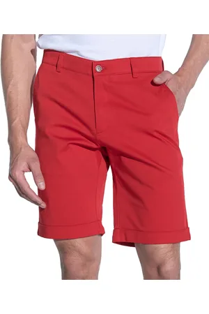 Steffen Klein Herren Chino-Shorts kurze Baumwoll-Hose mit Eingrifftaschen Sommer-Hose Bermuda 900909 Rot