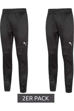 PUMA 2er Pack teamCup Herren Jogging-Hose mit DryCell-Technologie Trainings-Hose grafischem Design Sport-Hose Fitness-Hose Sport-Ausrüstung 658369 03 Schwarz
