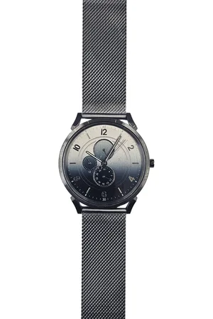 Pierre Cardin Herren Armband-Uhr mit Multi-Ziffernblatt und Farbverlauf analoge Quarz-Uhr mit Edelstahl-Armband 3ATM 44mm CPI.2059 Silber/Blau