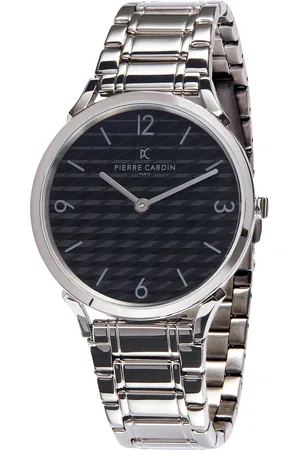 Pierre Cardin Herren Armband-Uhr mit Faltschließe analoge Quarz-Uhr mit Edelstahl-Armband 3ATM 40mm CPI.2019 Silber