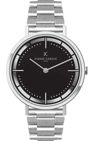 Pierre Cardin Herren zeitlose Armband-Uhr mit Faltschließe analoge Quarz-Uhr mit Edelstahl-Armband 3ATM 41mm CBV.1028 Silber