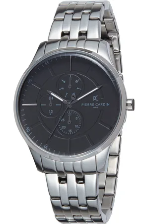 Pierre Cardin Herren zeitlose Armband-Uhr mit Faltschließe analoge Quarz-Uhr mit Edelstahl-Armband 3ATM 42mm A.PC902731F108 Silber