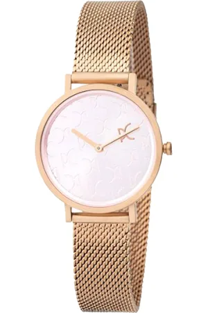 Pierre Cardin Damen Zweizeiger-Armband-Uhr Ziffernblatt mit Marken-Kürzel analoge Quarz-Uhr mit Edelstahl-Armband 3ATM 31mm CBV.1519 Rose-Gold