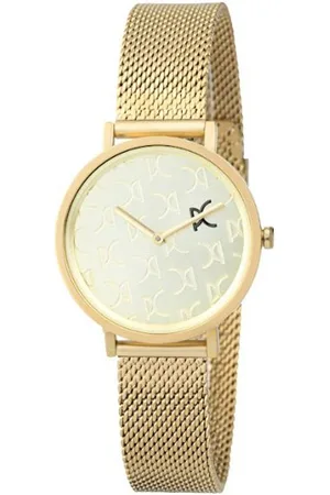 Pierre Cardin Damen Armband-Uhr mit Marken-Kürzel auf dem Ziffernblatt analoge Quarz-Uhr mit Edelstahl-Armband 3ATM 31mm CBV.1518 Gold