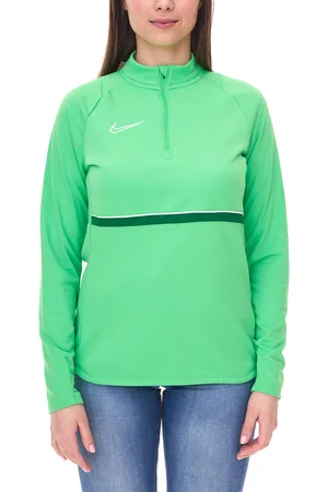 Nike Academy 21 Dry Drill Longsleeve Damen Trainings-Top mit Half-Zip Sweatshirt mit Dry-Fit CV2653-362 Grün