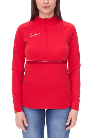 Nike Academy 21 Dry Drill Longsleeve Damen Trainings-Top mit Half-Zip Sweatshirt mit Dry-Fit CV2653-657 Rot