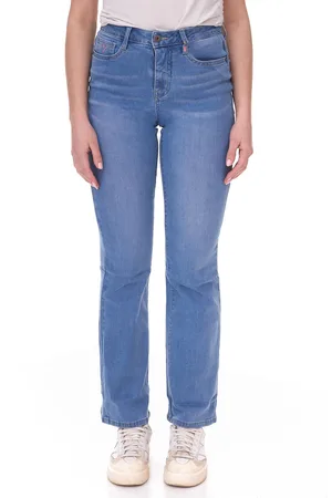 alife kickin NualaAK Damen High Waist Jeans Baumwoll-Hose Bootcut Hose 18268103 Blau
