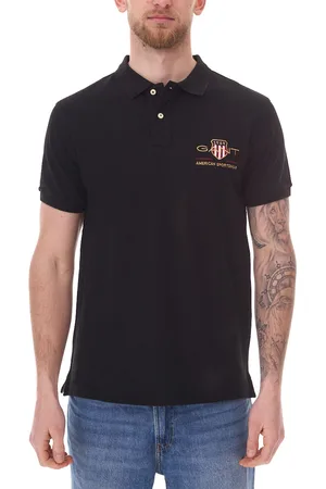GANT Herren Polo-Shirt Regular Fit Polo-Hemd Baumwoll-Shirt 2002014 5 Schwarz