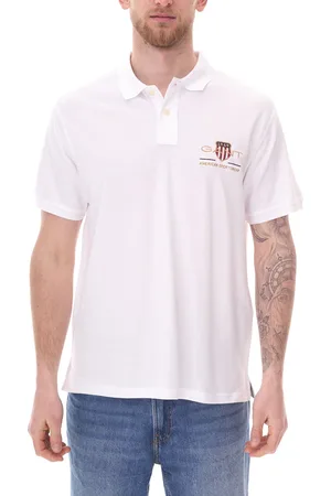 GANT Herren Polo-Shirt Regular Fit Polo-Hemd Baumwoll-Shirt 2002014 100 Weiß