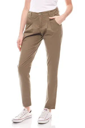 Sheego Chinohose gemütliche Damen Sommer-Hose Khaki