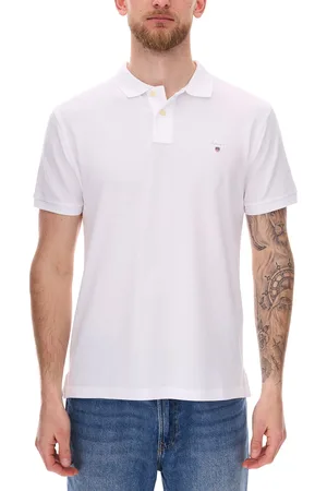 GANT Herren Polo-Shirt Regular Fit Baumwoll-Shirt Kurzarm-Shirt Basic-Shirt 2201 110 Weiß